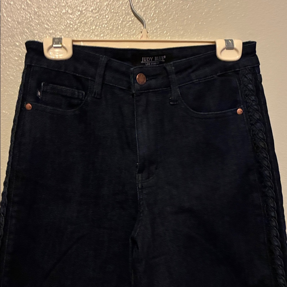 Judy Blue Women's Dark Blue wide leg crop jeans